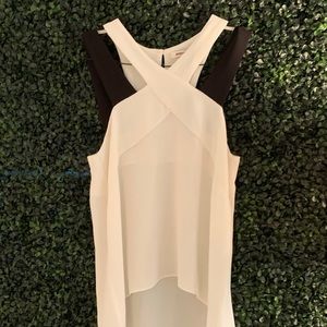 White and black high-low tank